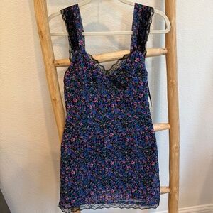 MORE TO come LACE FLORAL MINI DRESS